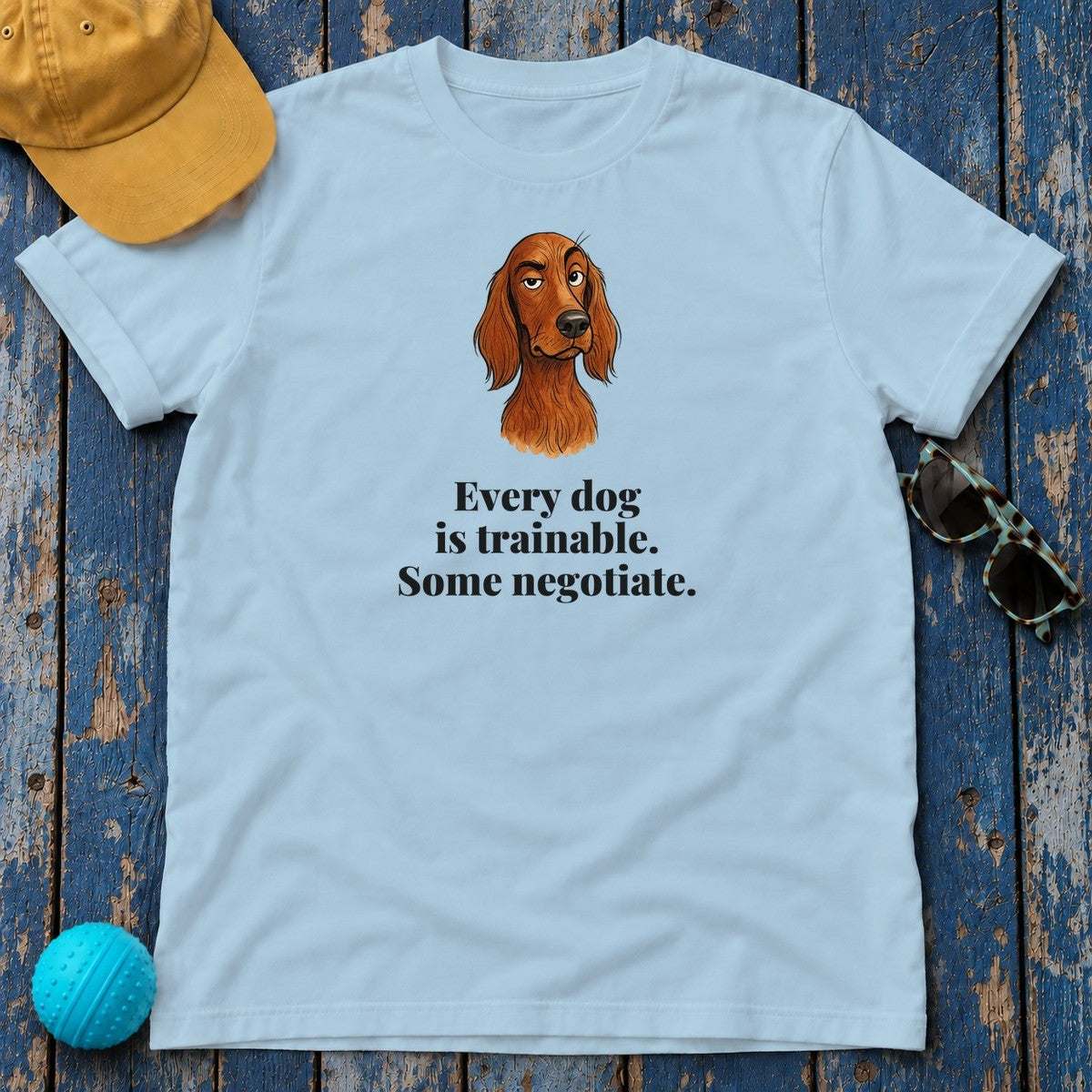 Irish Setter Some Negotiate Tee in Light Blue