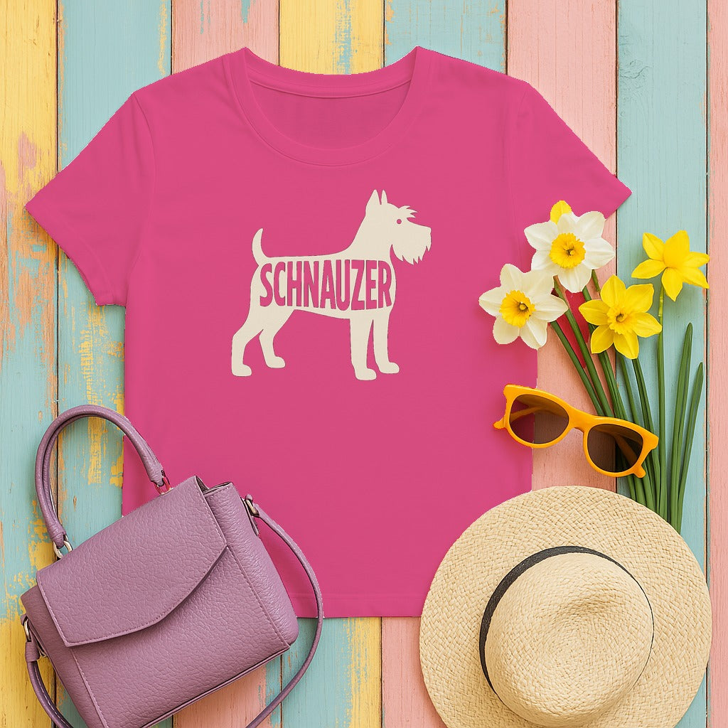 The Schnauzer Silhouette T-Shirt in Heliconia