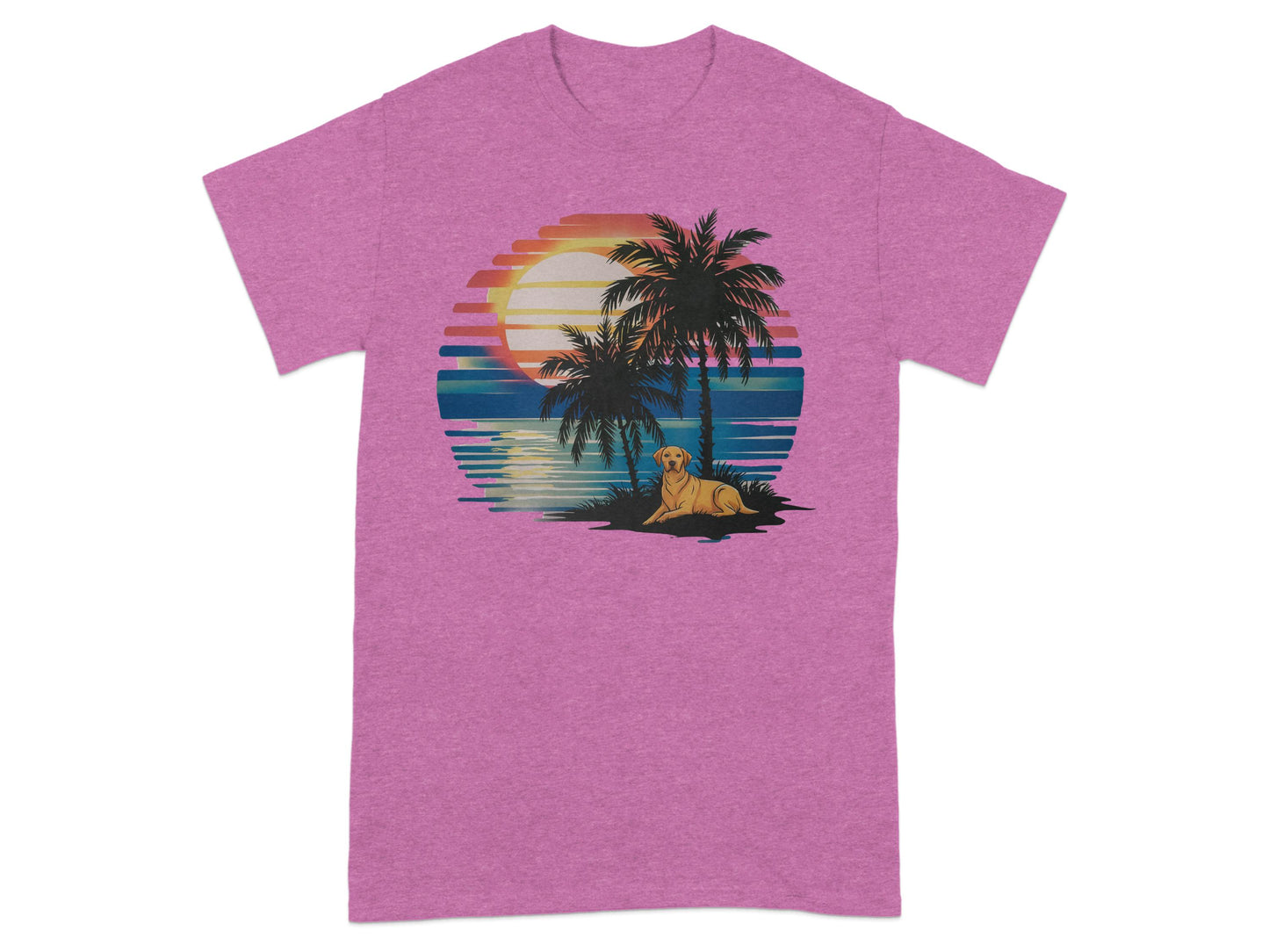 Sunset Beach Graphic Dog Print T-shirt product type