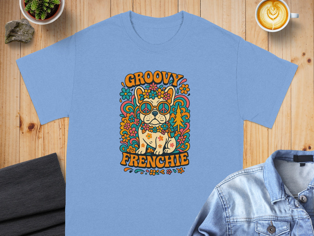 Groovy Frenchie Colorful Design T-Shirt for Pet Lovers