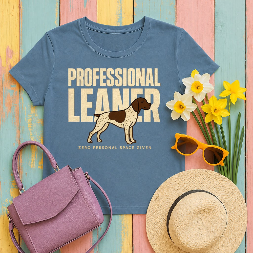 German Shorthaired Pointer Professional Leaner T-shirt in Steel Blue