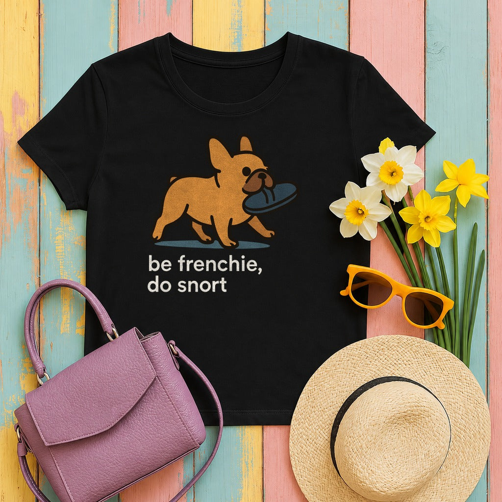 Be Frenchie Do Snort T-Shirt in Black