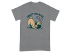 Grey t-shirt with a pug graphic and text "TRUST THE NOSE".