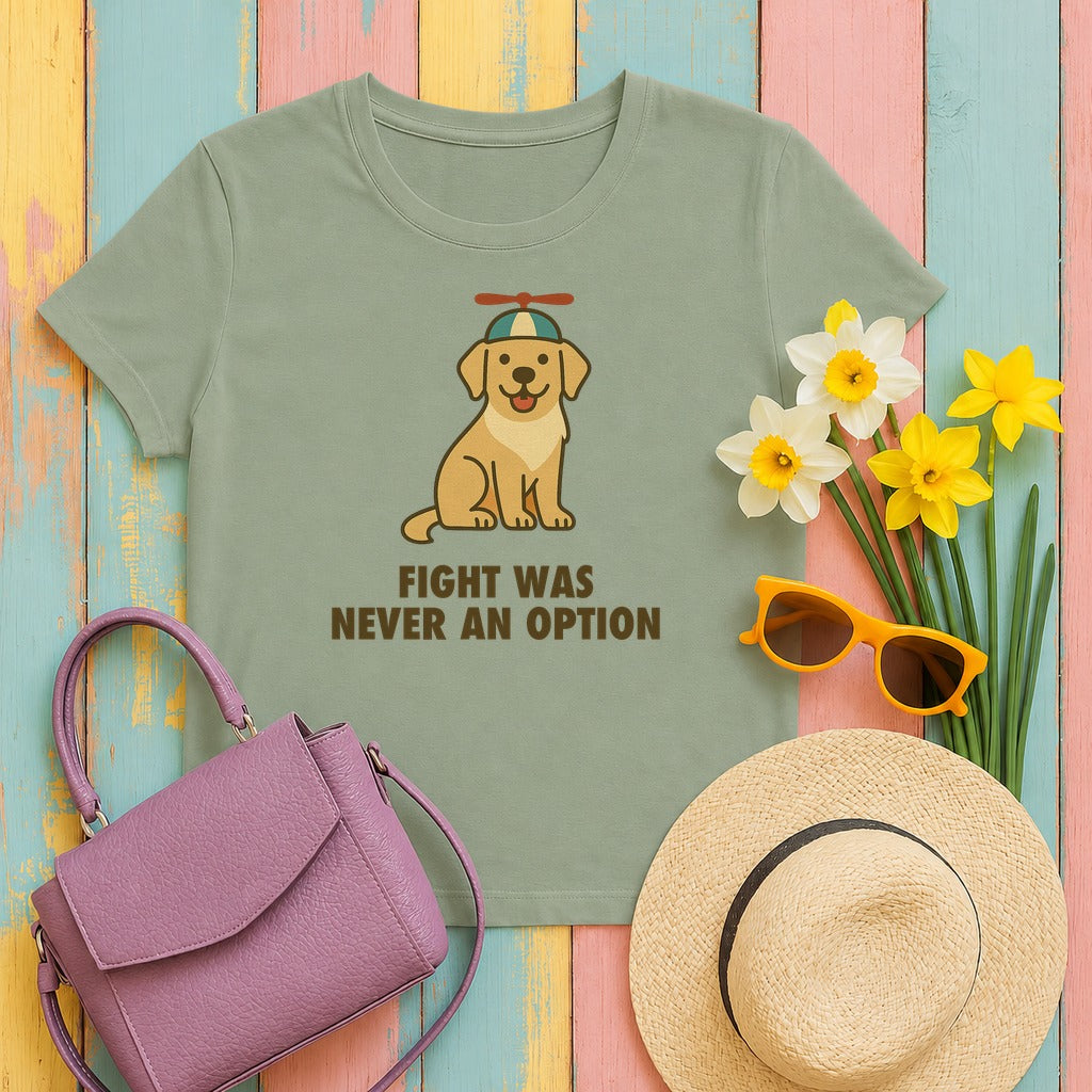 Golden Retriever Fight Was Never An Option Tee in Sage