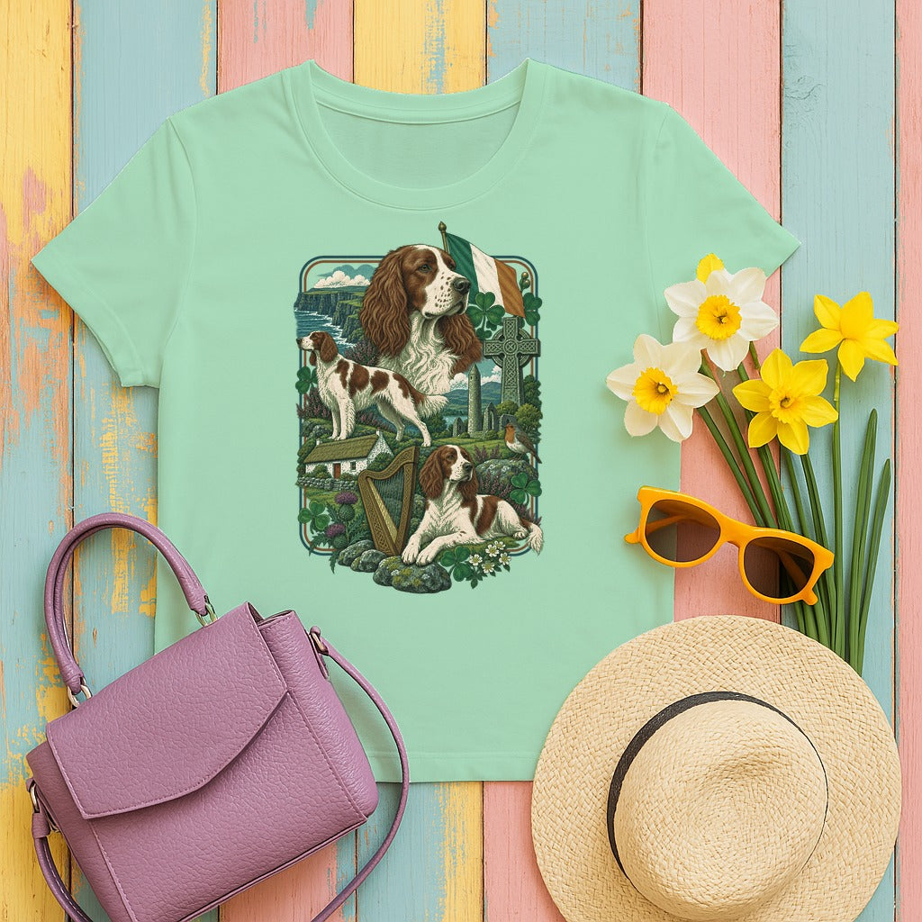 Irish Red and White Setter Ireland Heritage tee, Mint