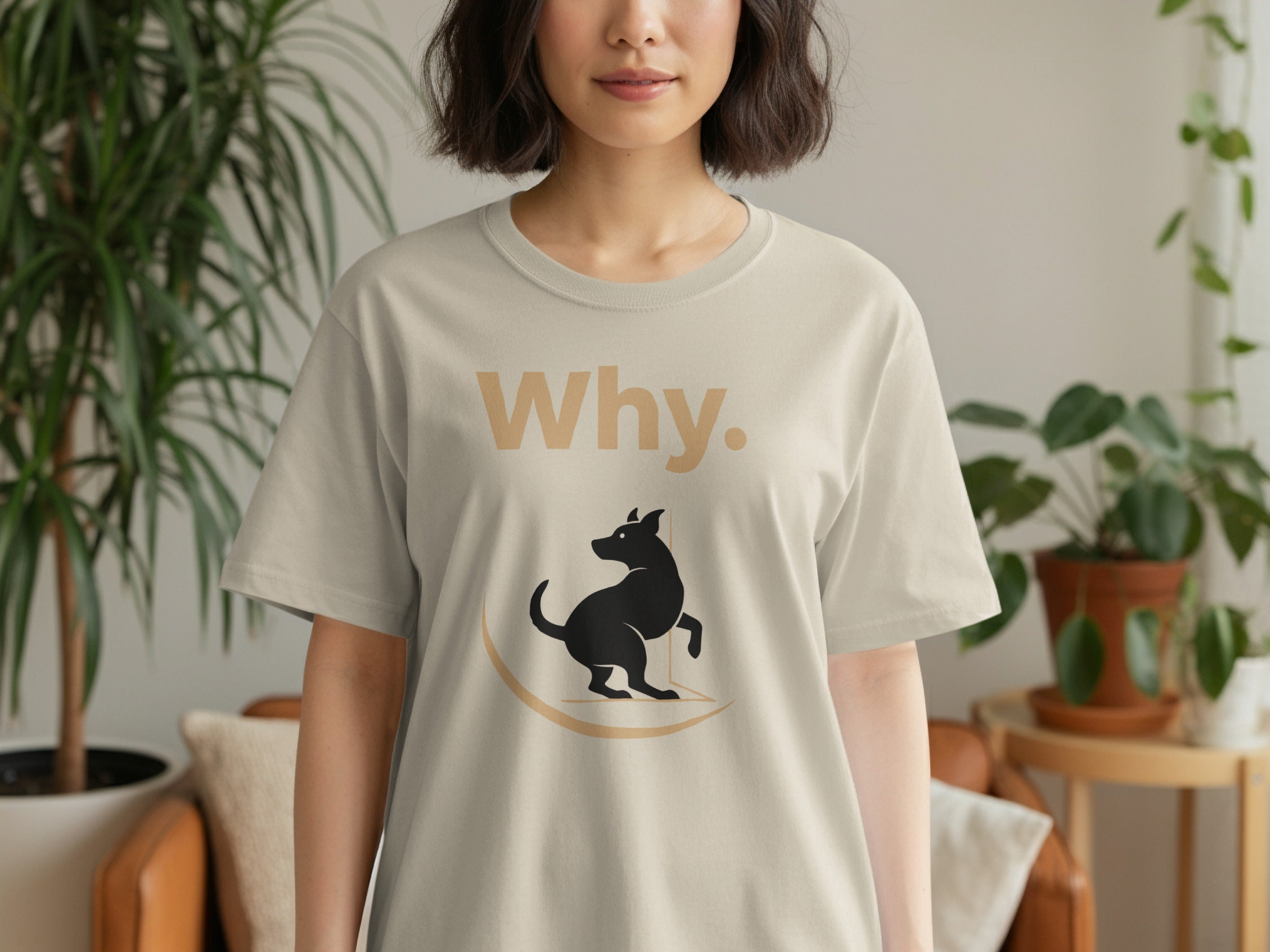 Why. Dog Design Graphic Tee Casual Wear Shirt