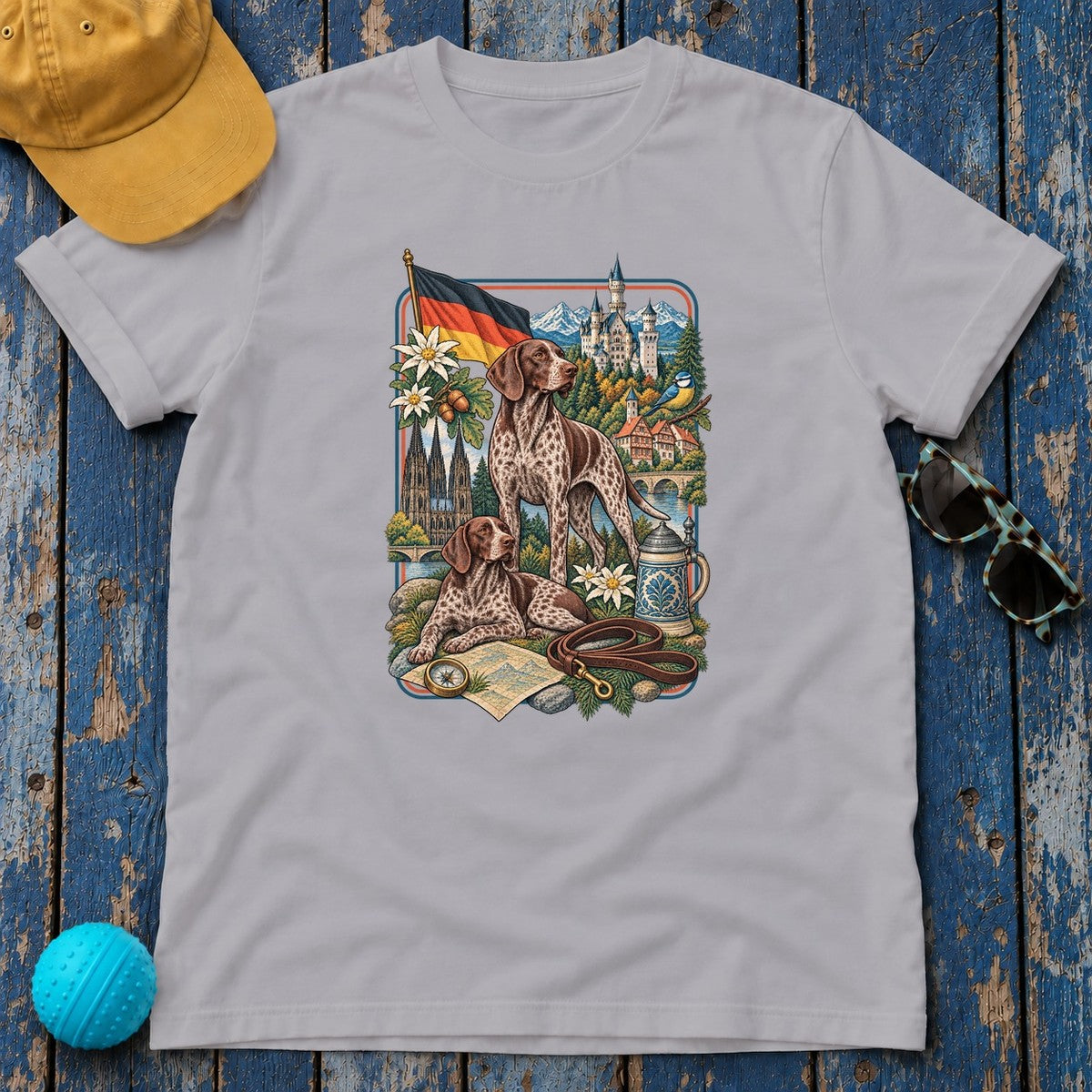 German Shorthaired Pointer Germany Heritage T-Shirt in Athletic Heather