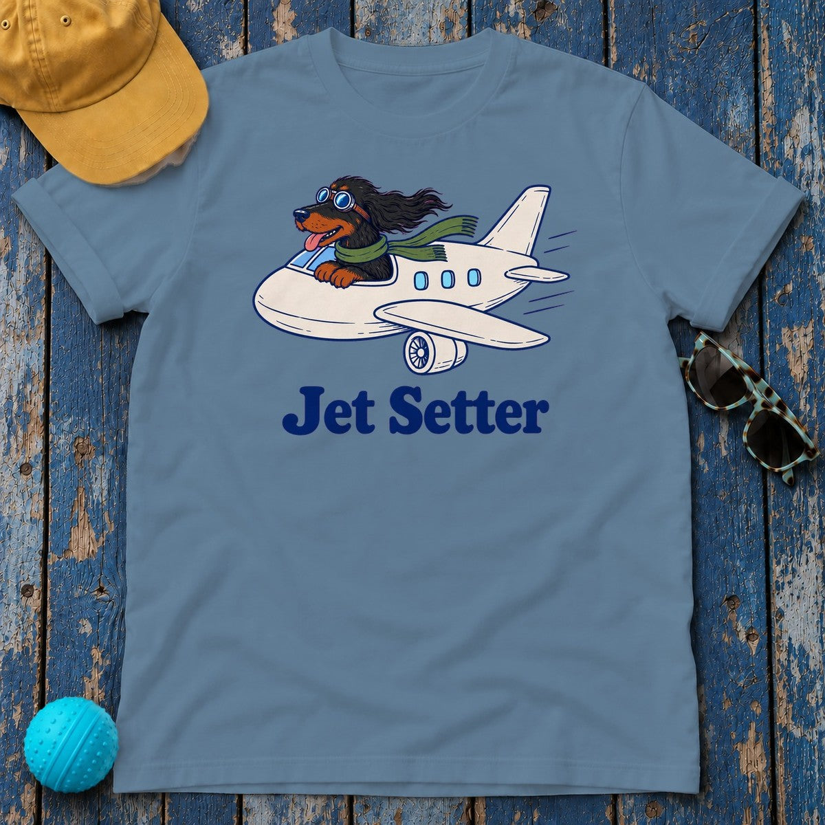 Gordon Setter Jet Setter Tee in Steel Blue
