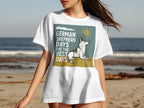White t-shirt with German Shepherd graphic and text "German Shepherd Days Are The Best Days".
