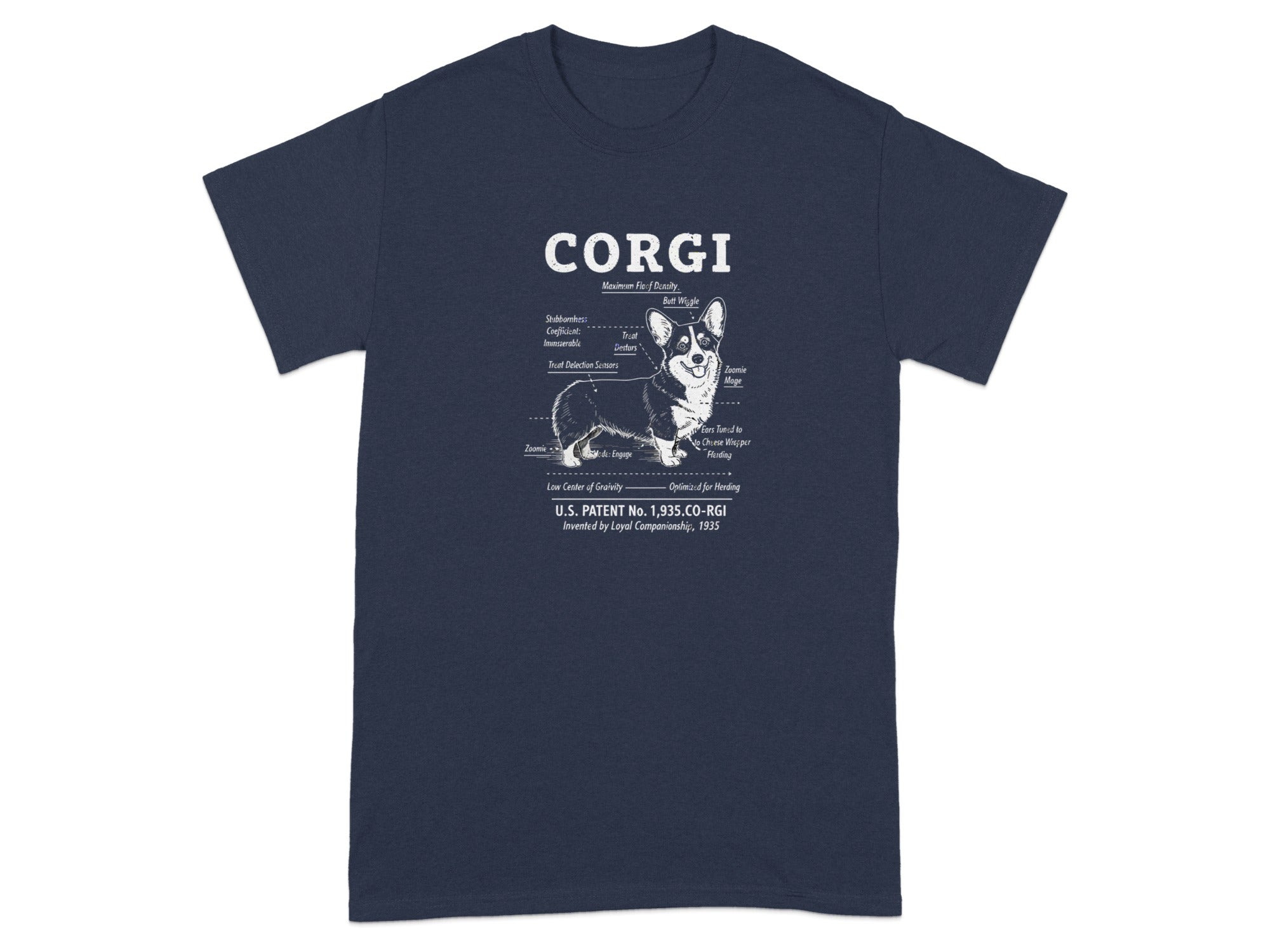 Corgi Anatomy Novelty Graphic T-Shirt for Dog Lovers