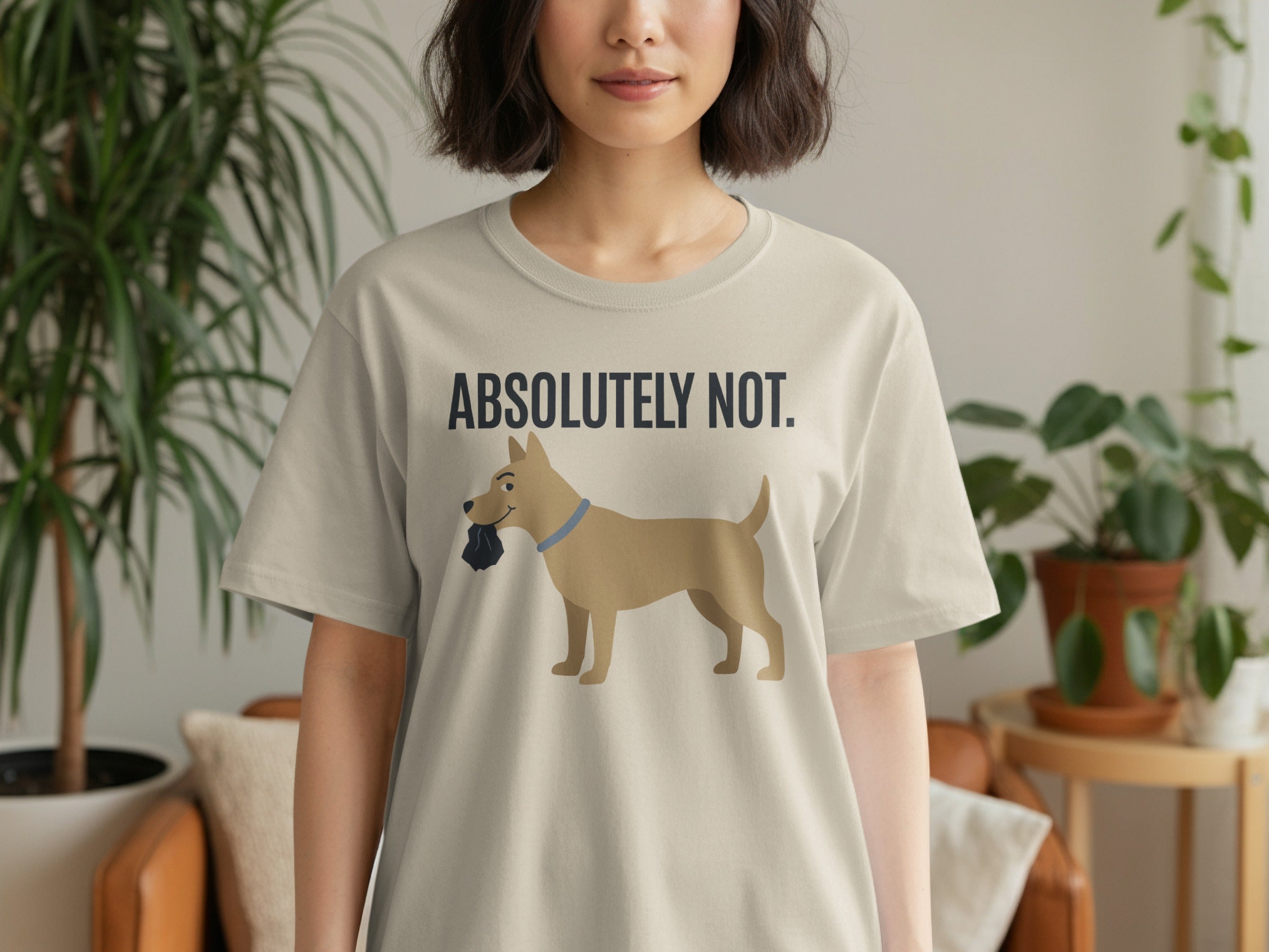 Absolutely Not Dog Design Casual T-shirt for Everyday Wear