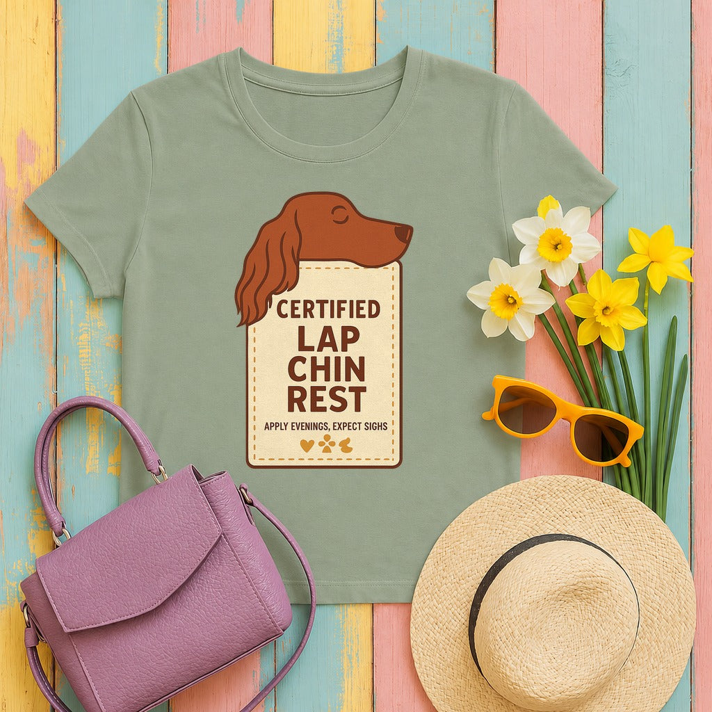 Irish Setter Certified Lap Chin Rest T-shirt in Sage