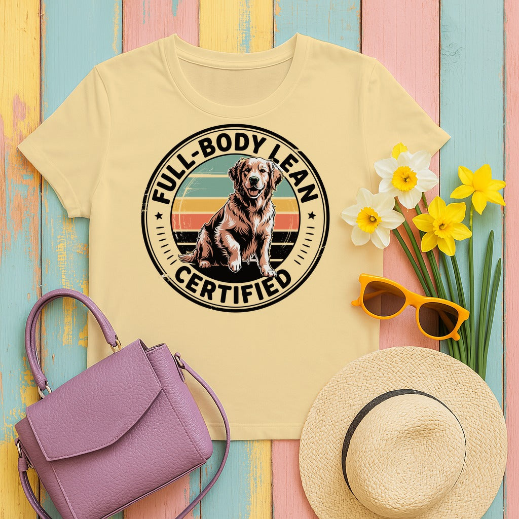 Full Body Lean Certified Golden Retriever T-Shirt in Yellow Haze