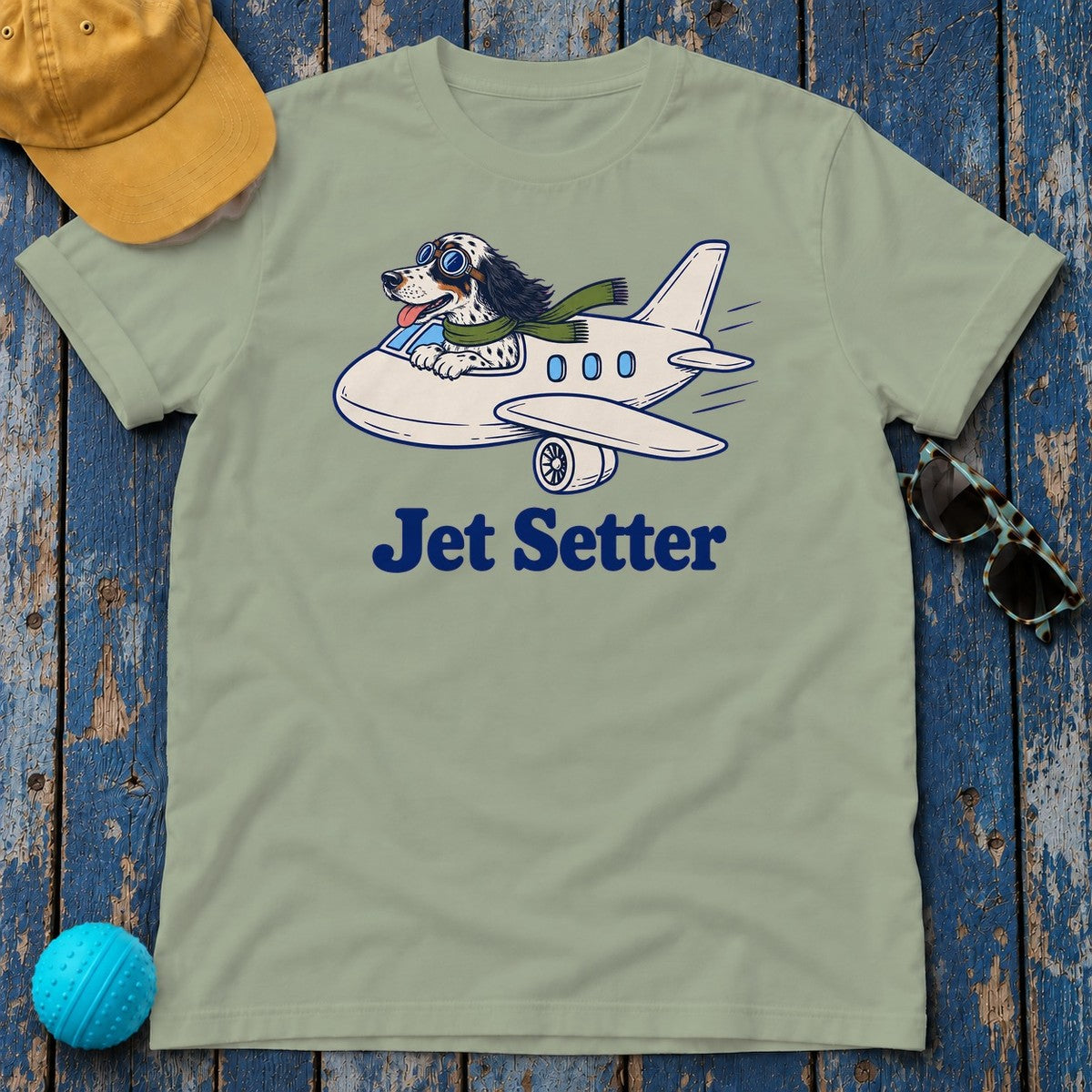 Llewellin Setter Jet Setter Tee in Sage