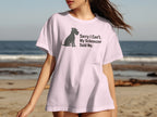 Pink t-shirt featuring a schnauzer silhouette and "Sorry I Can't. My Schnauzer Said No." text.
