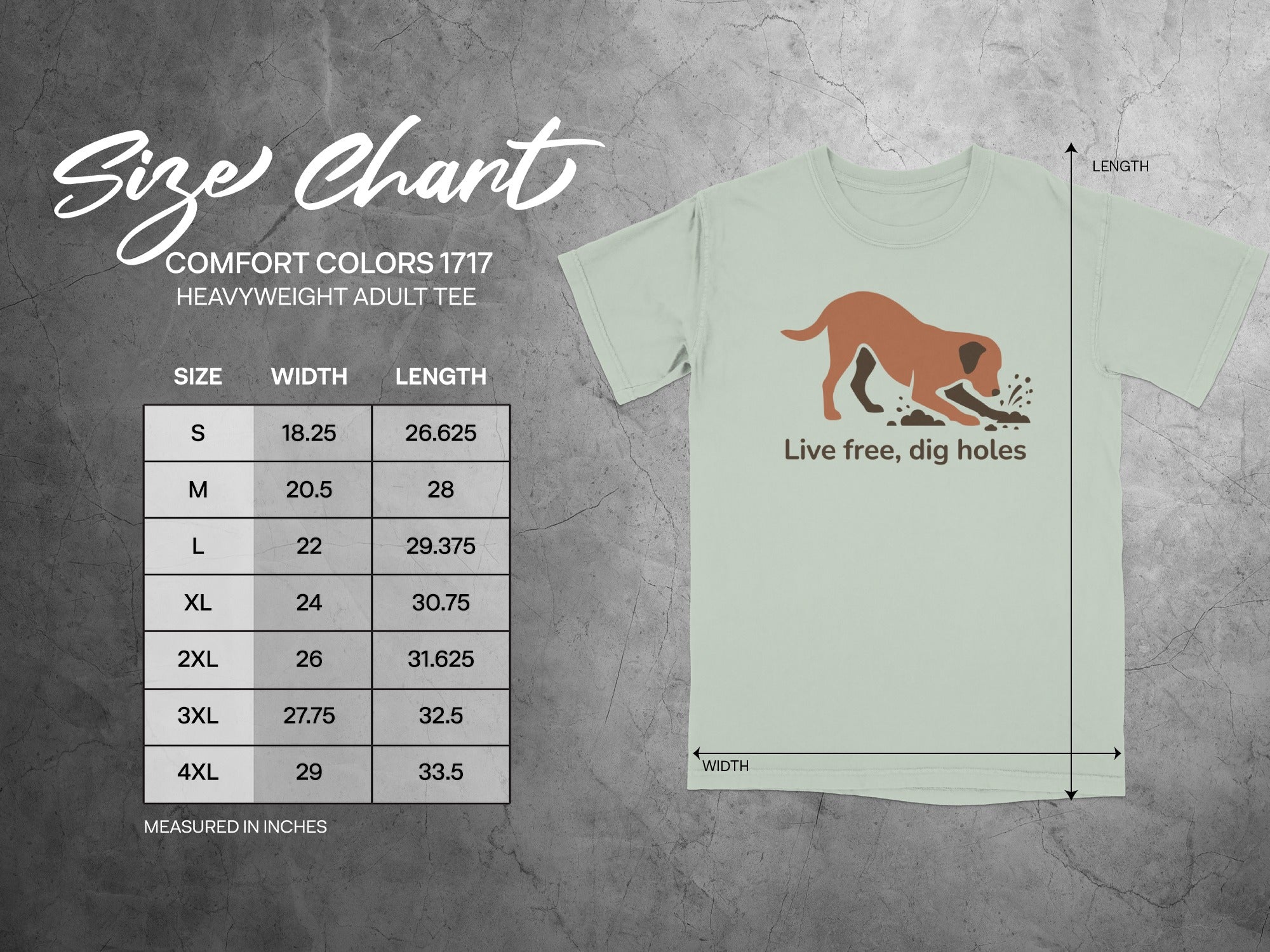 Live Free Dig Holes Heavyweight Comfort Colors Tee
