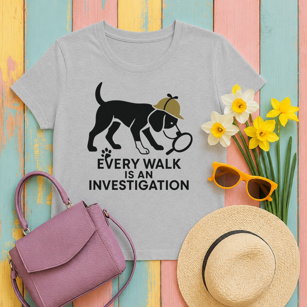 mig2 every-walk-is-an-investigation-beagle-ar tee flat lay hero v8