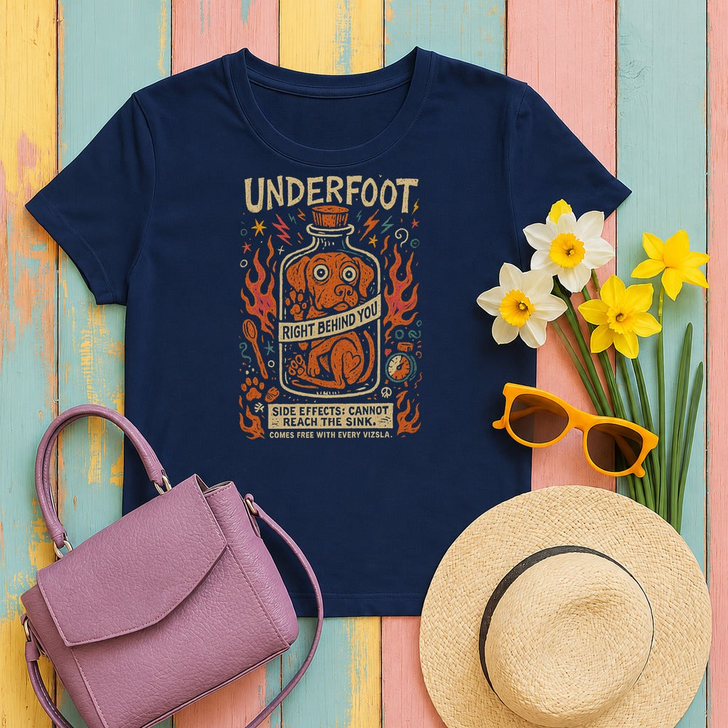 Vizsla Underfoot T-Shirt on Navy