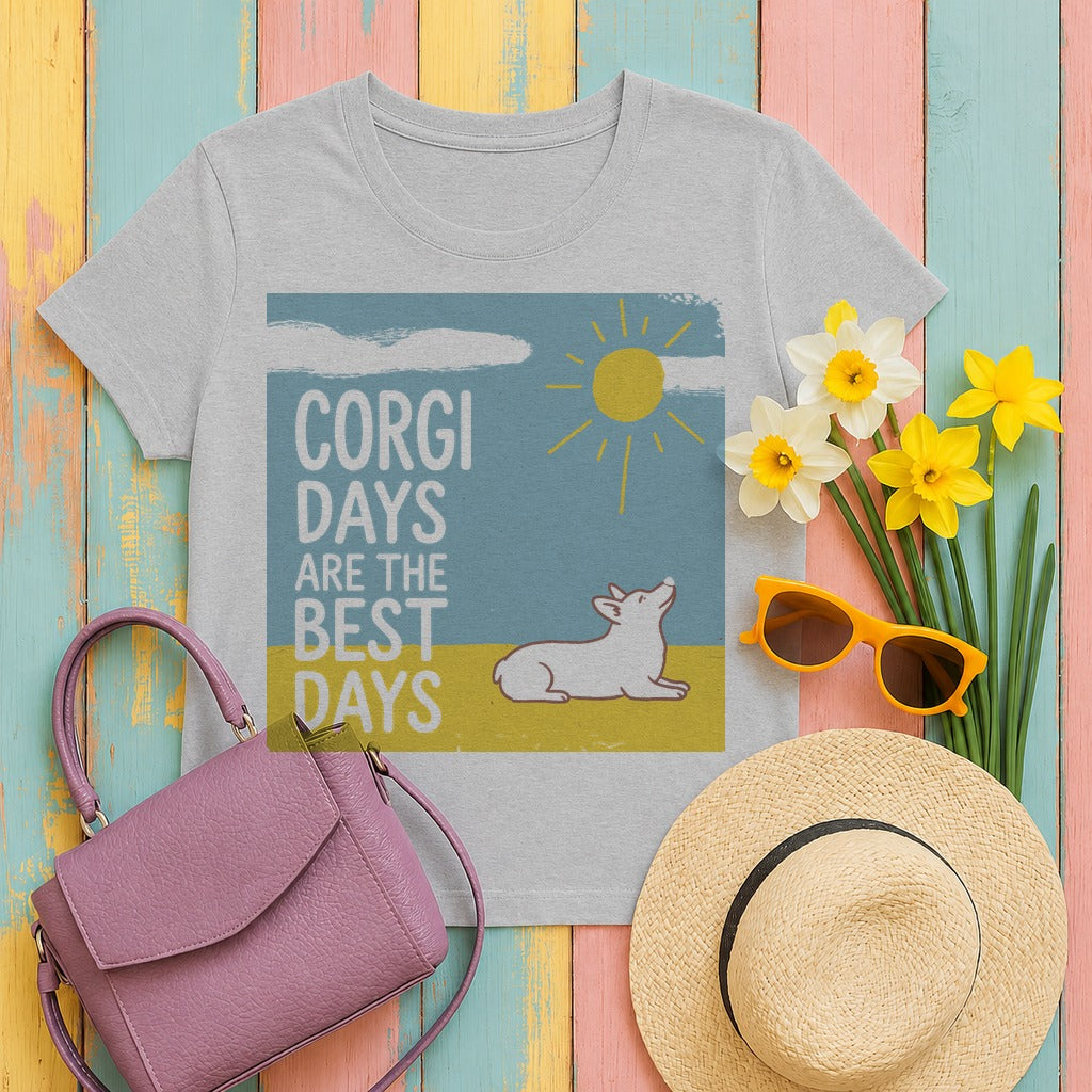 Corgi Days T-Shirt in Sport Grey