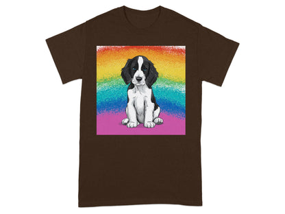 Adorable Puppy With Rainbow Background T-Shirt product type