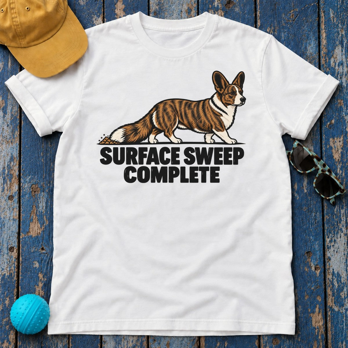 Surface Sweep Complete Corgi T-Shirt — White