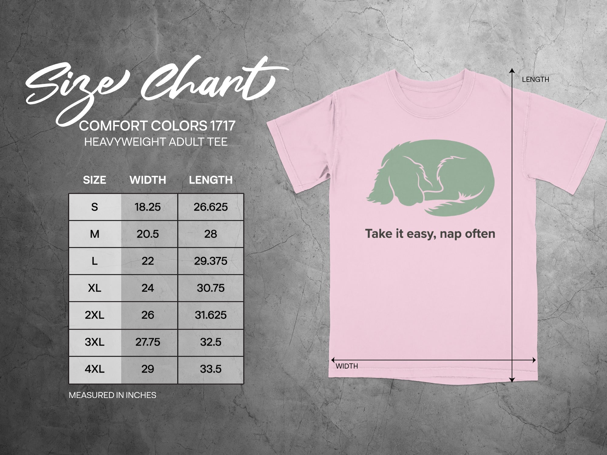 Take It Easy Nap Often Heavyweight Adult Tee