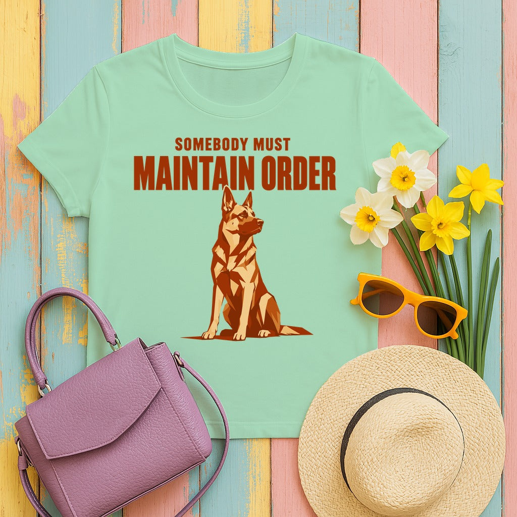 The Order Keeper German Shepherd T-Shirt in Mint Green