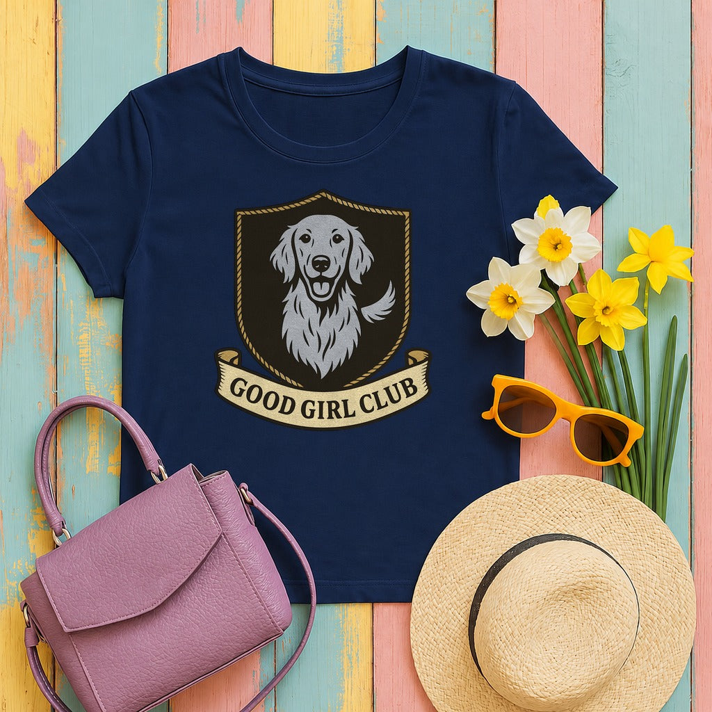 Flat-Coat Good Girl Club Tee in Navy