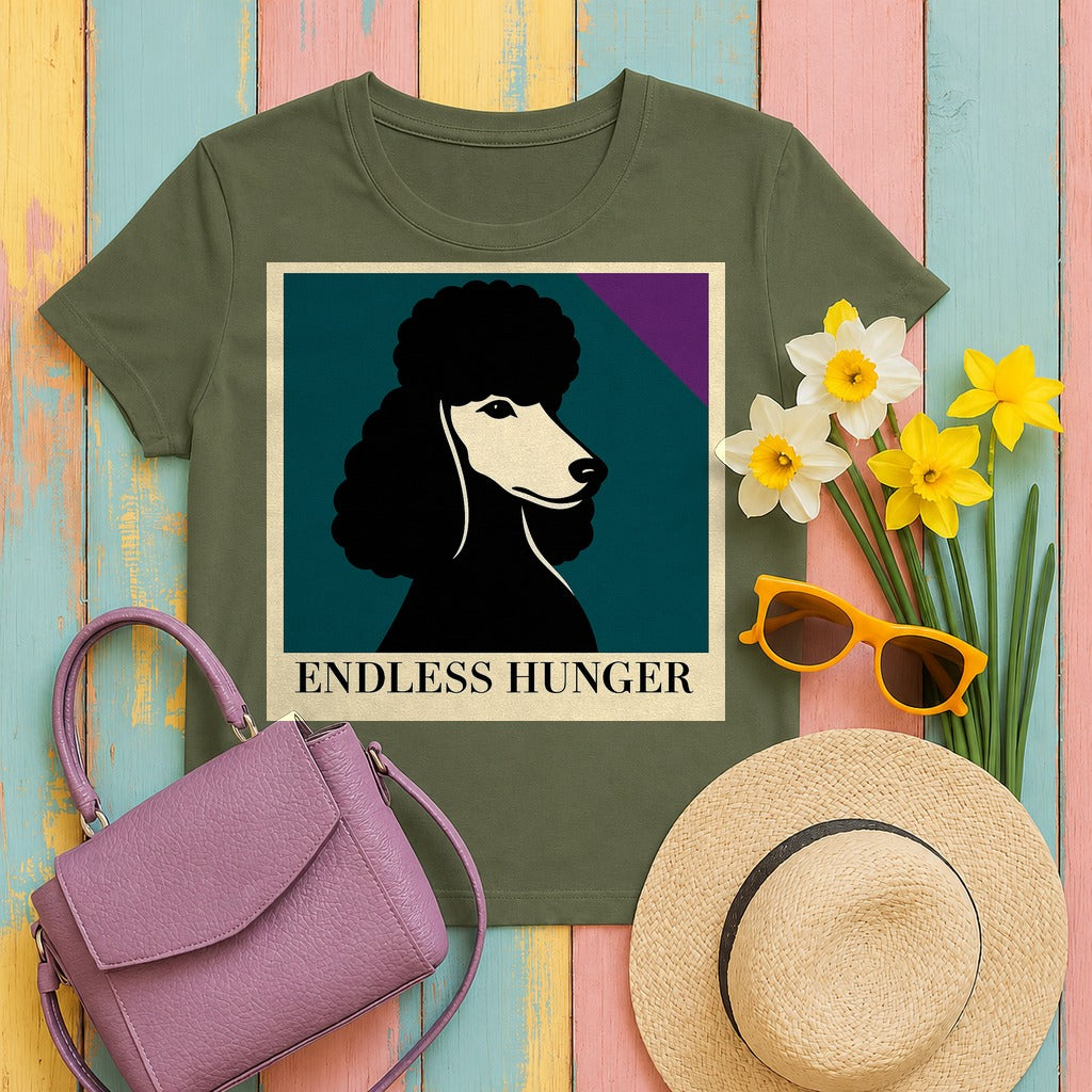 Endless Hunger Poodle Graphic T-shirt in Military Green