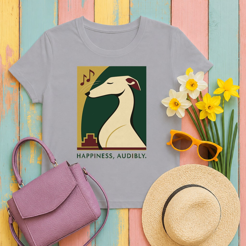 Greyhound Happiness Audibly Tee in Athletic Heather