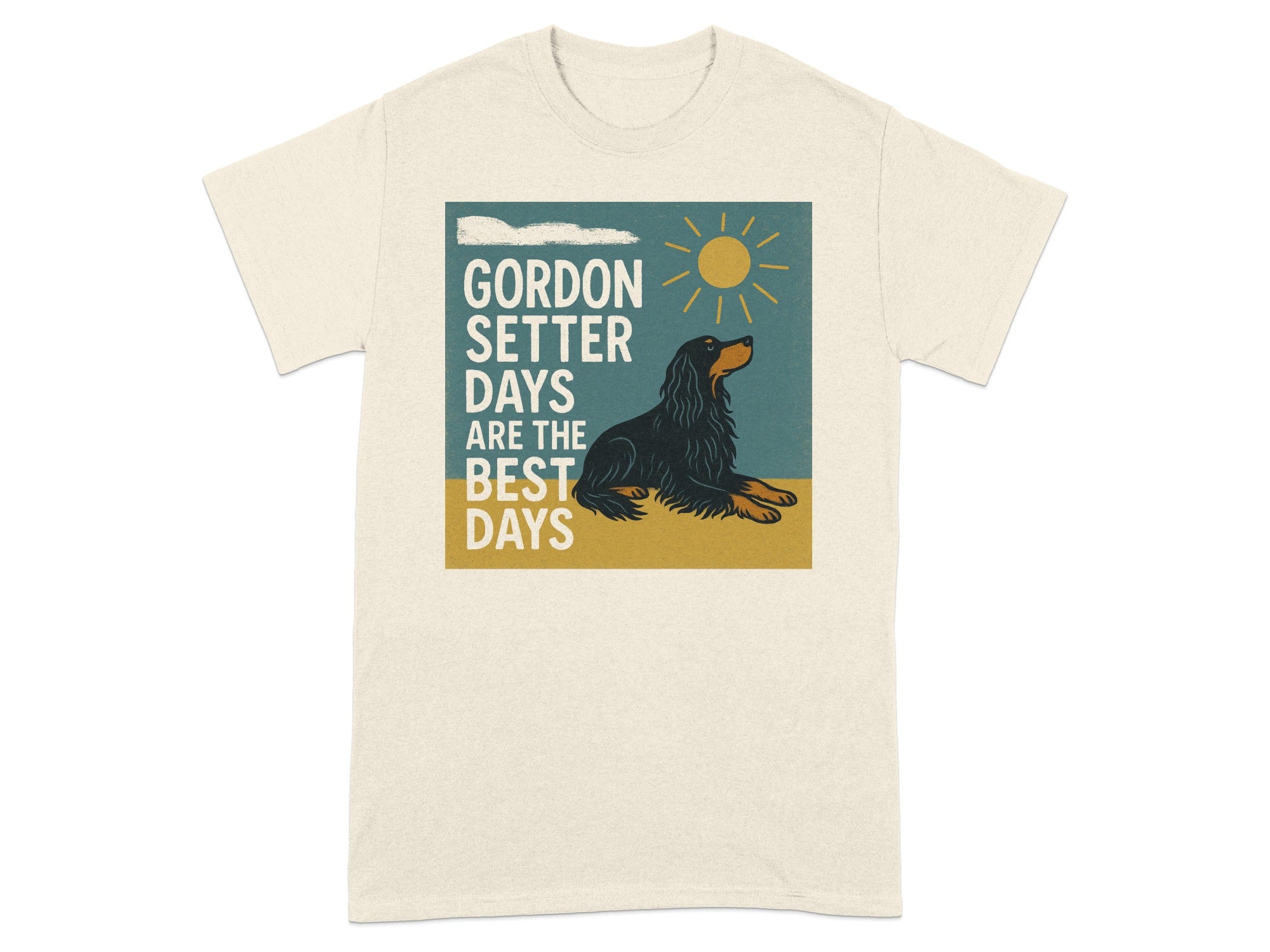 Gordon Setter Days are the Best Days graphic on a t-shirt.