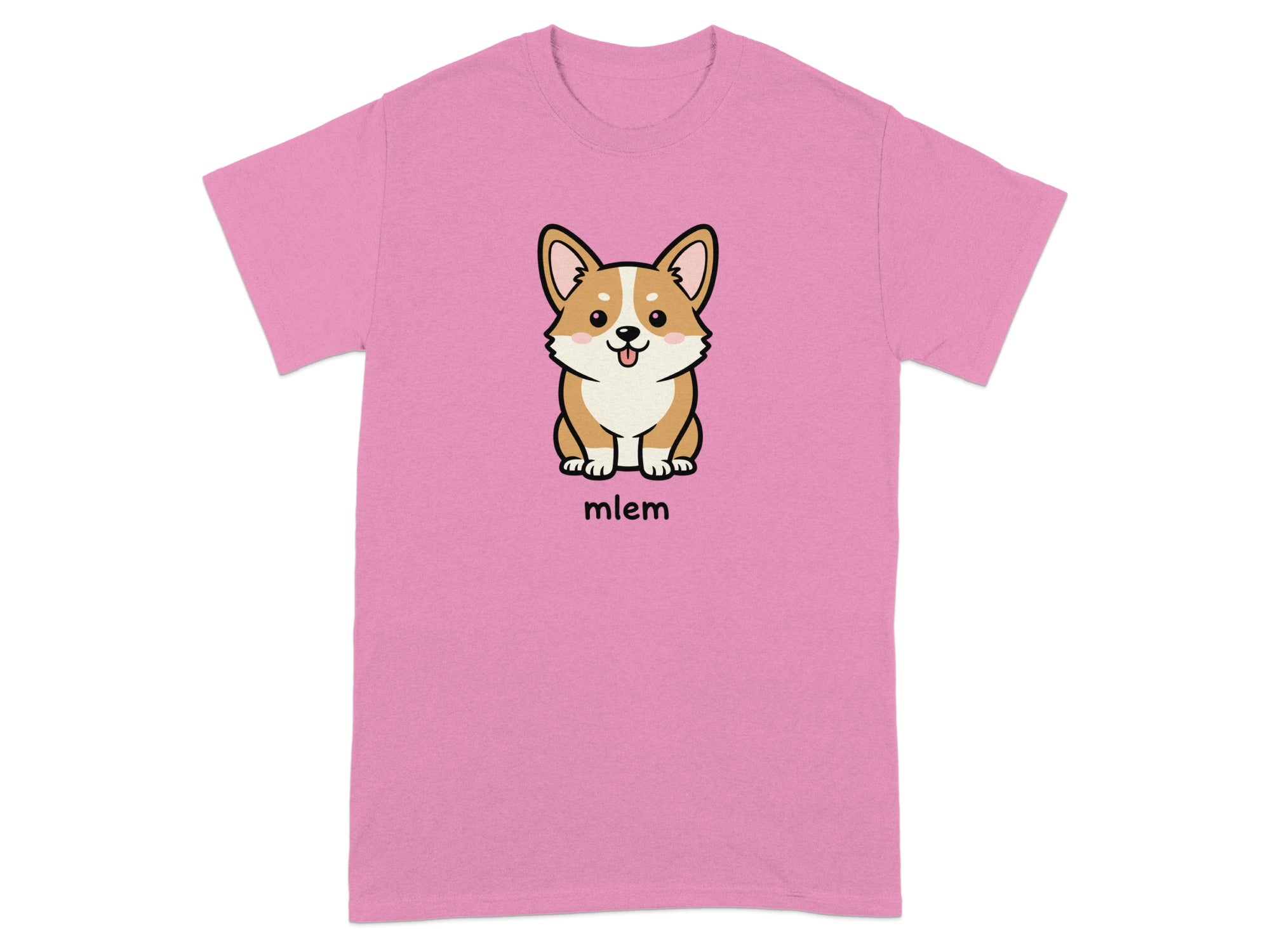 Cute Cartoon Corgi with Text Mlem T-shirt