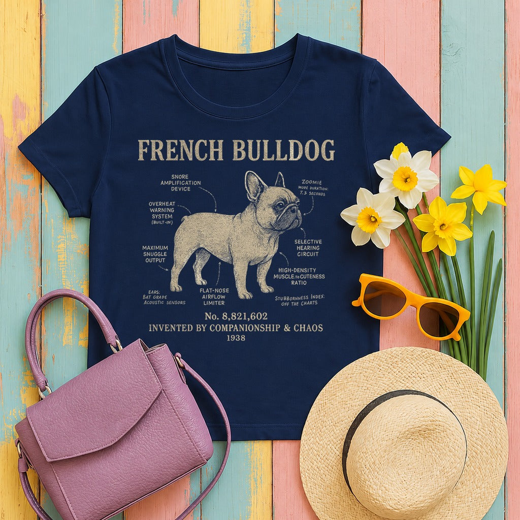 French Bulldog Anatomy T-Shirt in Navy