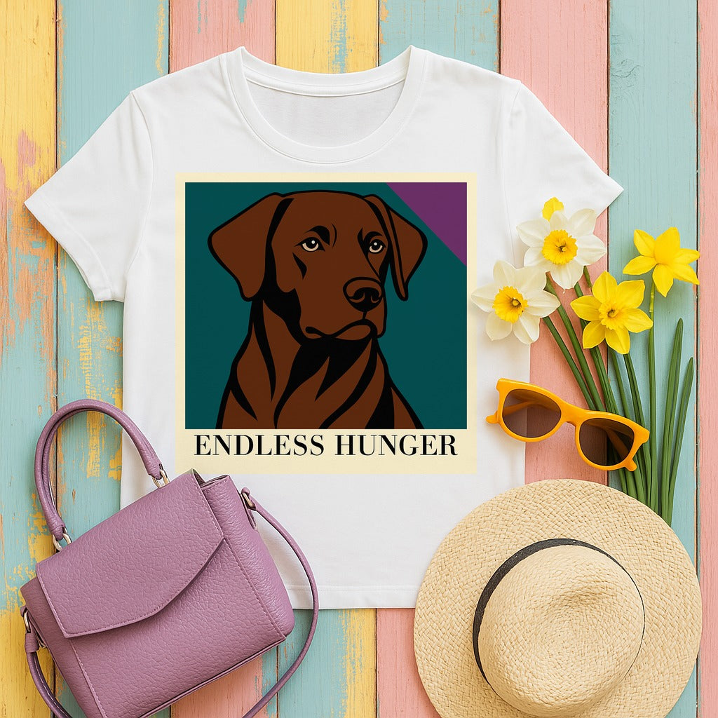 Endless Hunger Chocolate Labrador T-Shirt in White