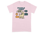 Pink t-shirt with "Poodle Logic" flowchart featuring a poodle.