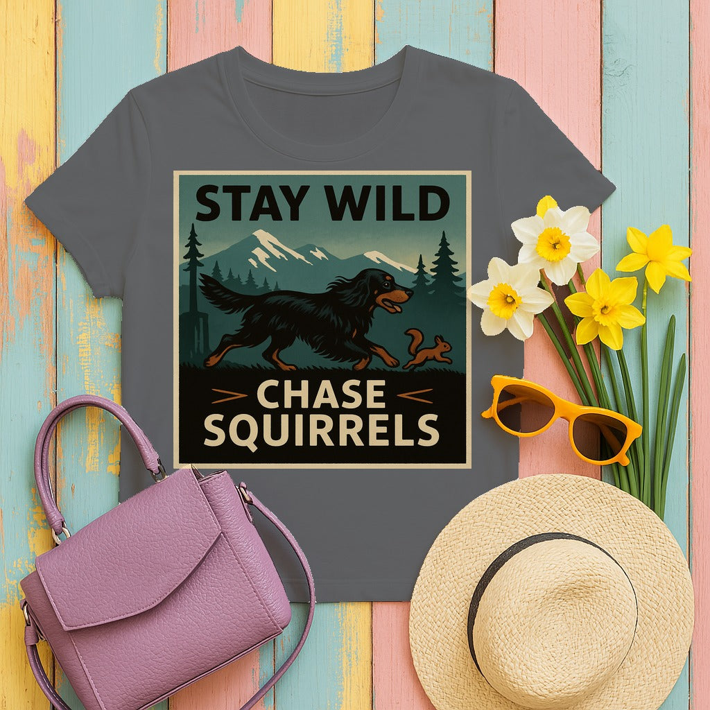 Stay Wild Gordon Setter T-Shirt in Graphite Heather