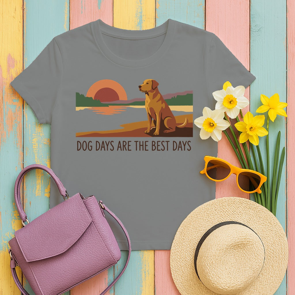 Dog Days Yellow Lab T-Shirt in Grey
