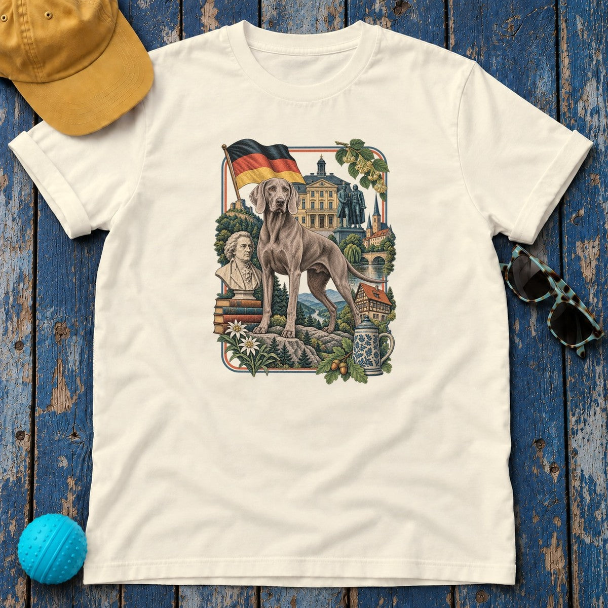 Weimaraner Germany Heritage T-Shirt in Natural