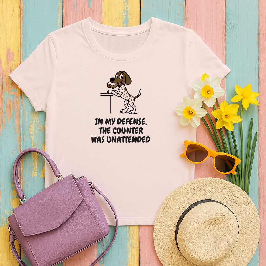 German Shorthaired Pointer Counter Was Unattended Tee in Soft Pink