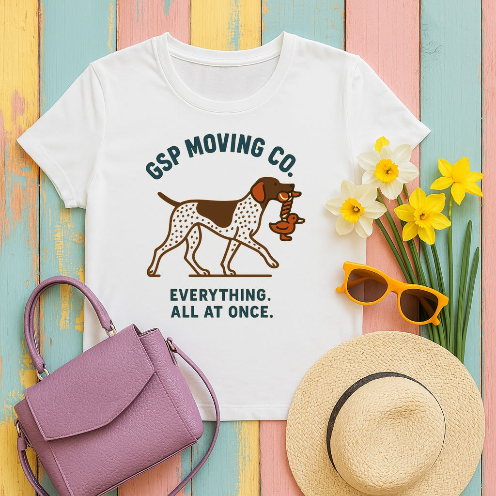 GSP Moving Co. German Shorthaired Pointer T-shirt in White