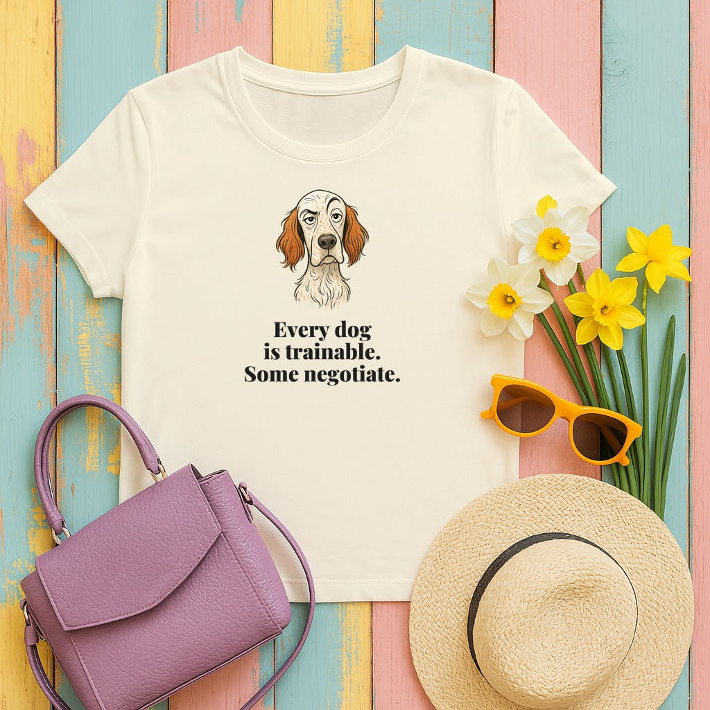 English Setter Some Negotiate Tee in Natural