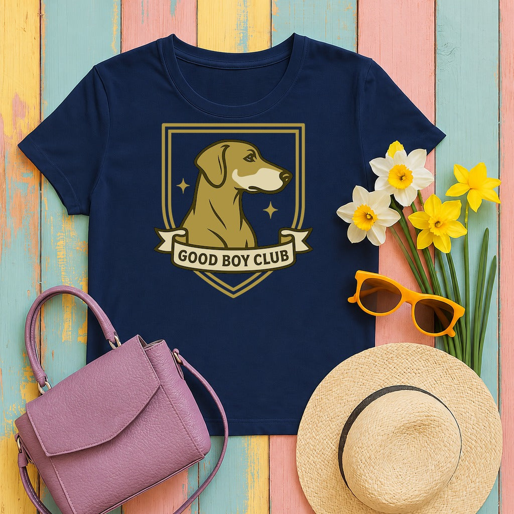 Doberman Good Boy Club Tee flat lay hero
