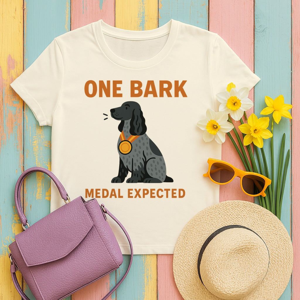 English Cocker One Bark Tee in Natural