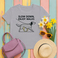 English Setter Slow Down Enjoy Walks Tee in Athletic Heather