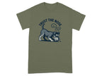 Green t-shirt with a schnauzer and "TRUST THE NOSE" text.