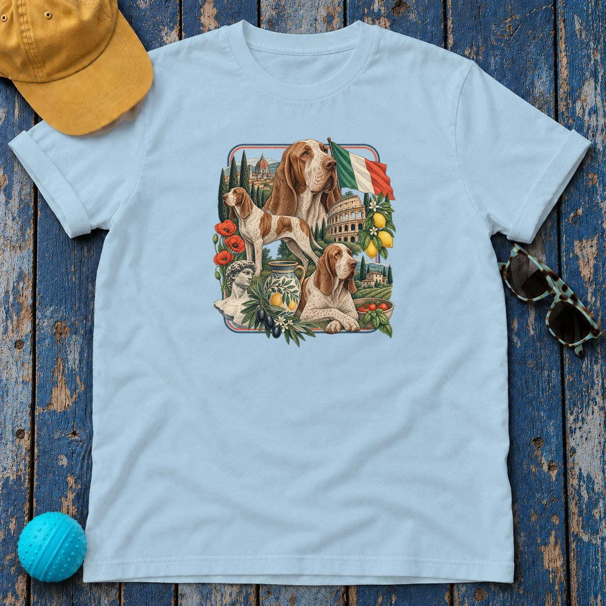 Bracco Italiano Italy Heritage T-Shirt in Light Blue