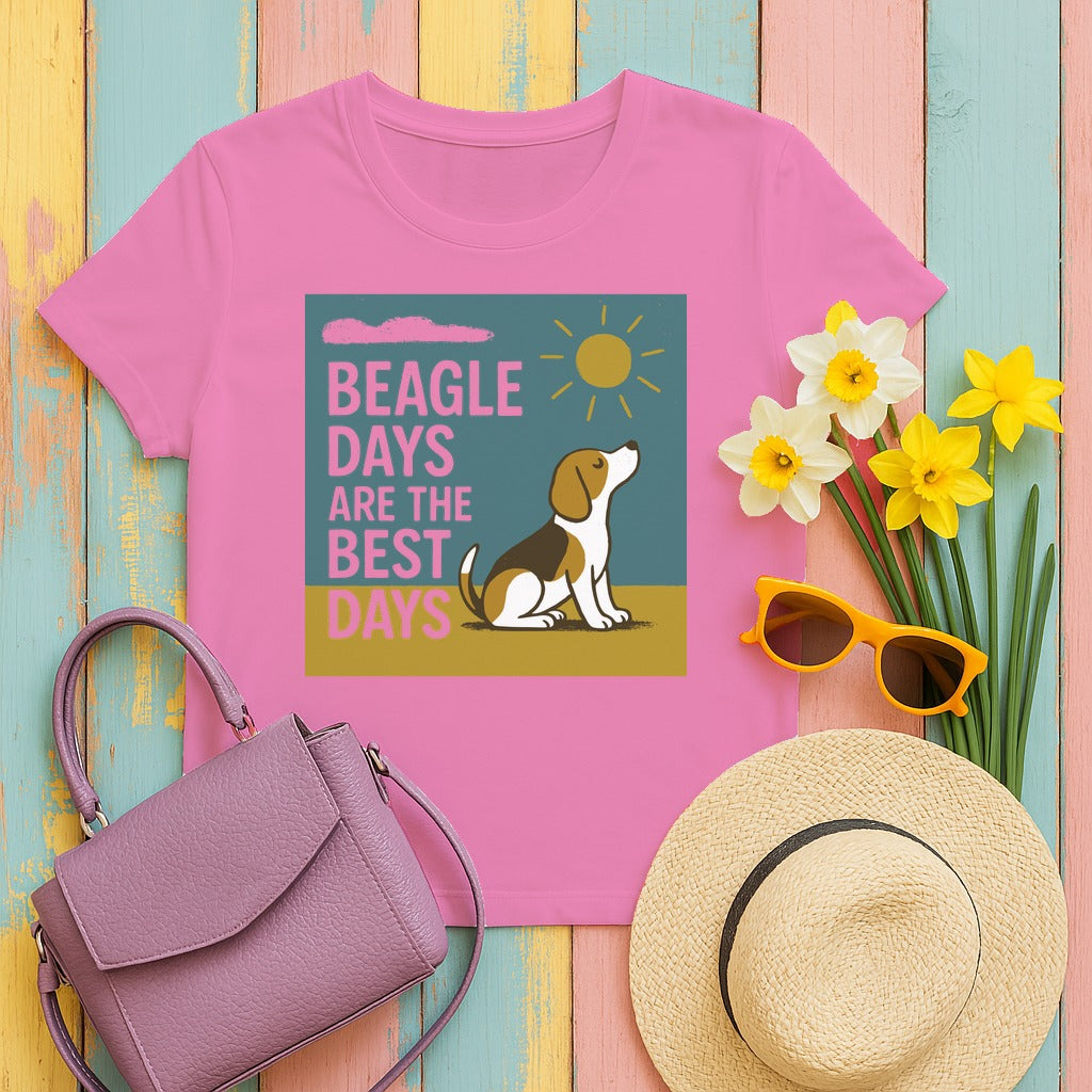 Beagle Days Retro Sunshine T-shirt in Azalea