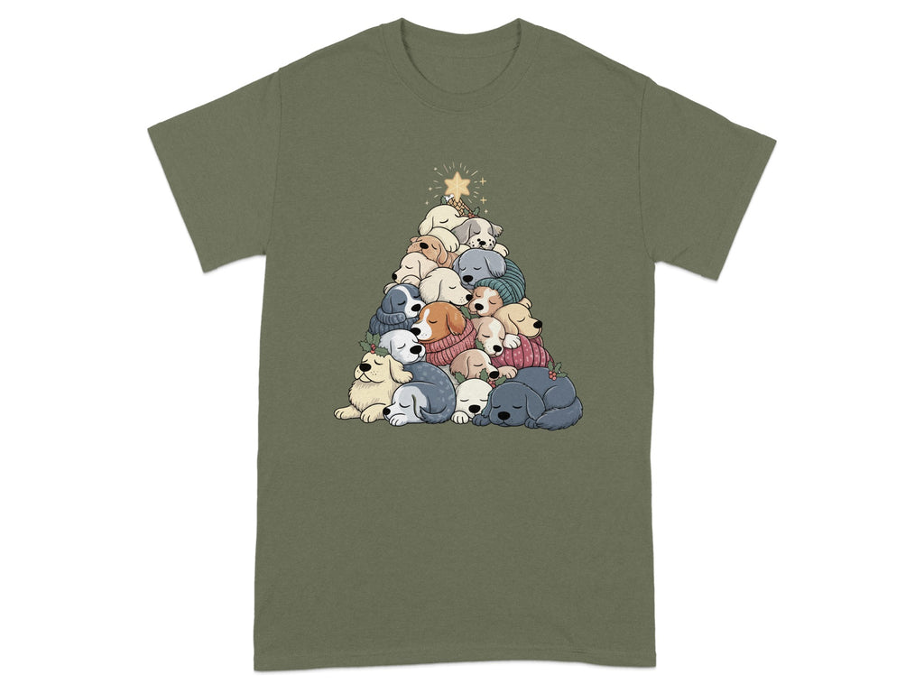 Cute Puppies Christmas Tree Graphic Tee product