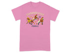 Pink t-shirt with stylized poodles and "STANDARD ISSUE POODLE" text.