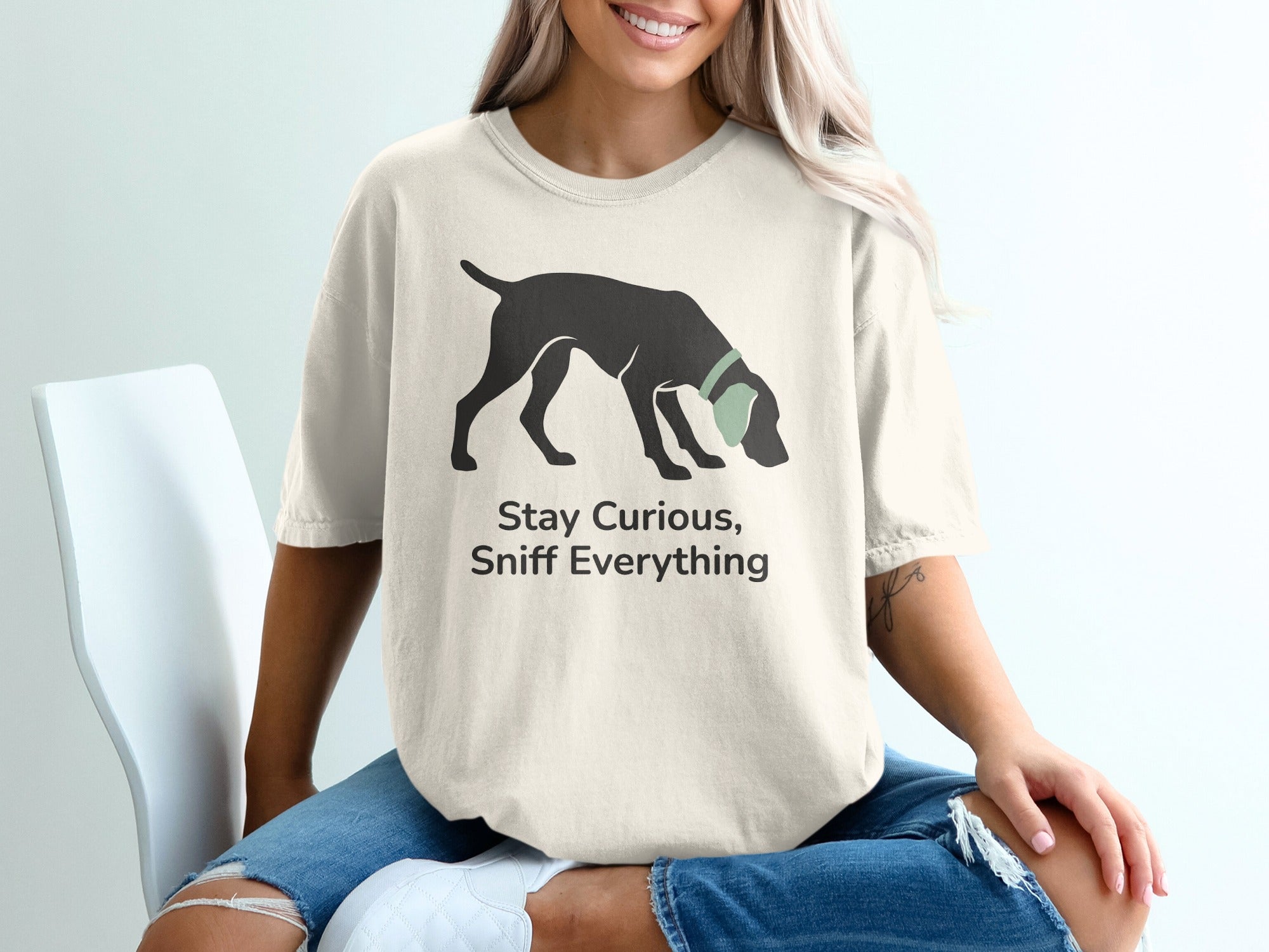 Stay Curious Sniff Everything Dog Graphic Shirt